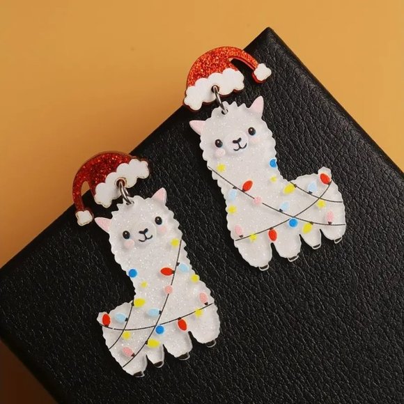 3/$12~Alpaca/Christmas Lights Earrings - Picture 1 of 3